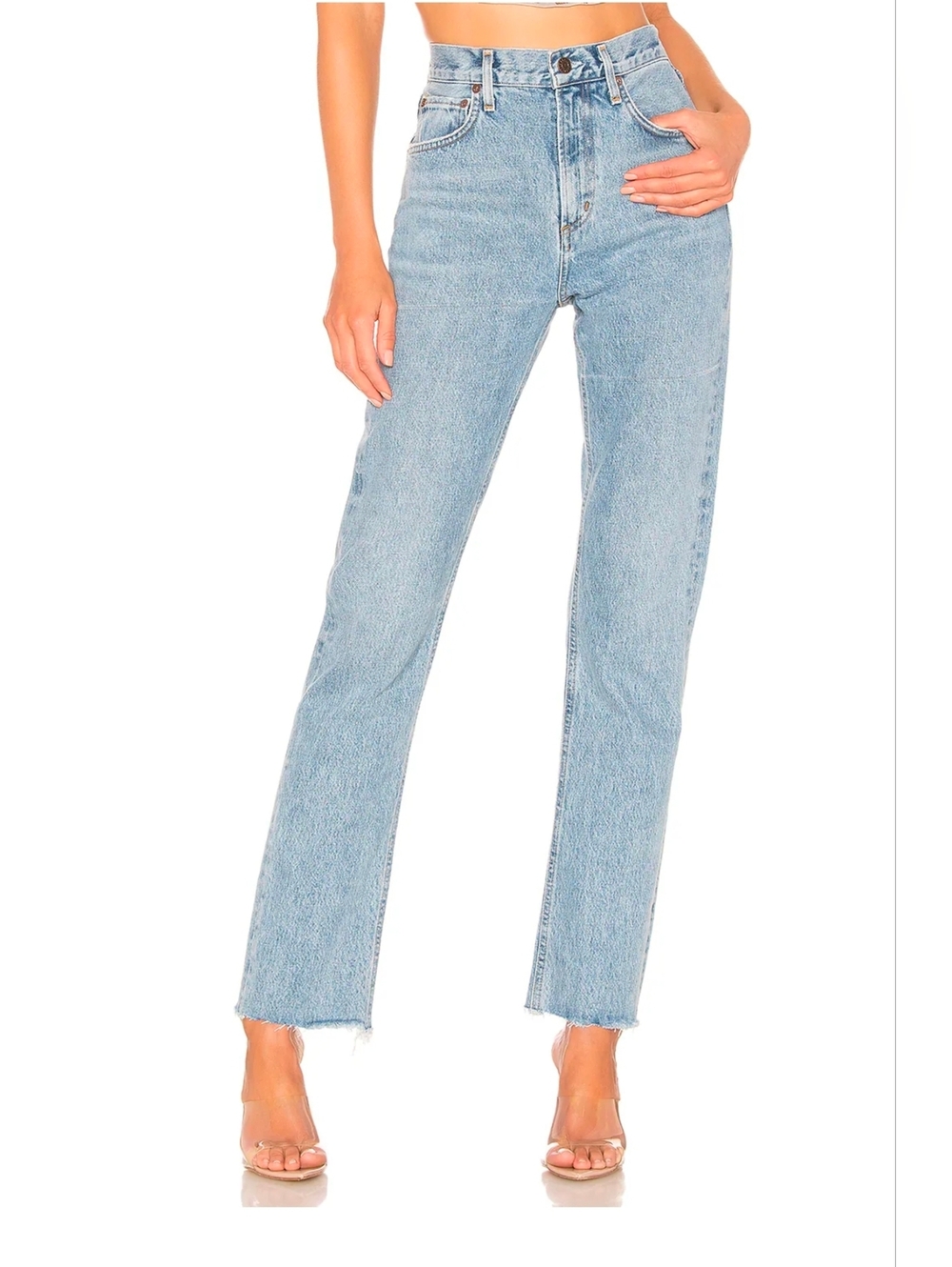 Agolde Cherie High Rise Straight Jeans in Merit